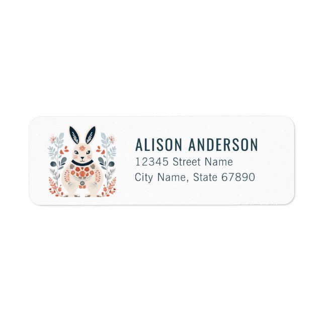 Bunny Rabbit Return Address Labels (Front)