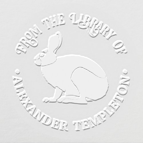 Bunny Rabbit Silhouette Library Book Name Embosser