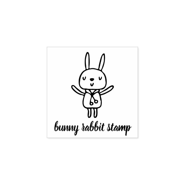 Bunny Rabbit Sketch Animal Rubber Stamp