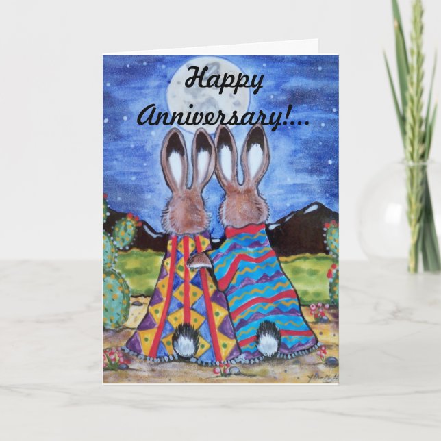Bunny Rabbit/"Snuggle Bunnies" Anniversary Card (Front)