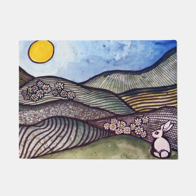 Bunny Rabbit Spring                                Doormat (Front)