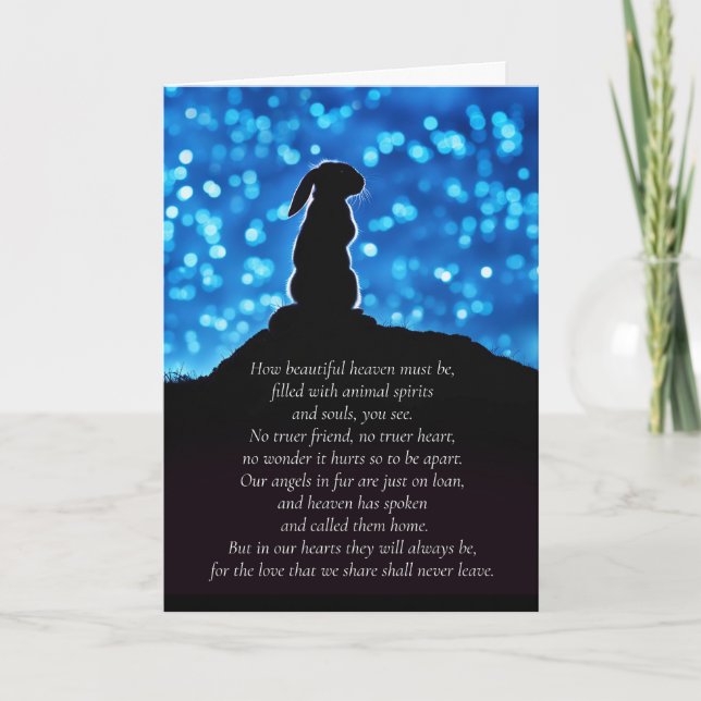 Bunny Rabbit Sympathy Loss Of Pet Spiritual Animal Card (Front)