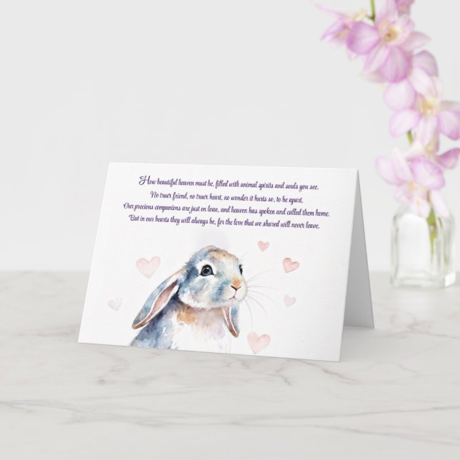Bunny Rabbit Sympathy with Spiritual  Card (Orchid)