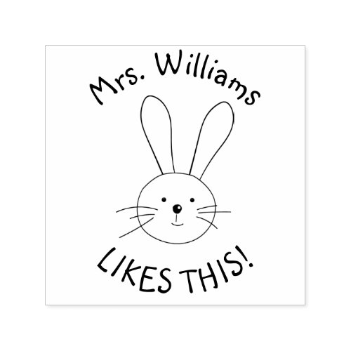 Bunny Rabbit Teacher Praise Custom Self_inking Stamp