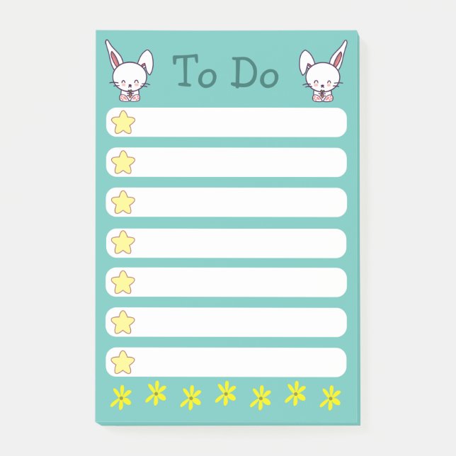 Bunny Rabbit To Do List Post-it Notes (Front)
