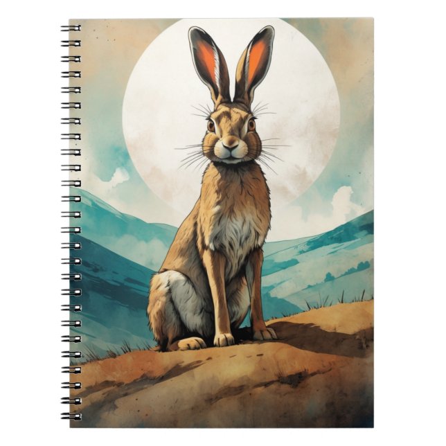 Bunny Rabbit under a Full Moon | Notebook  (Front)