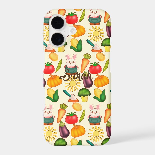 Bunny Rabbit Vegetable Farmer Iphone Case (Back)