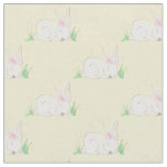 Bunny Rabbit Watercolor Baby Room Decor Fabric