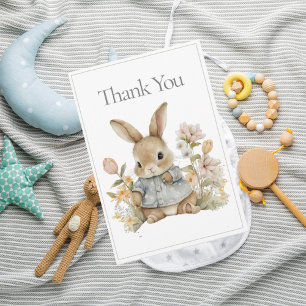 Bunny Rabbit Watercolor Baby Thank You Card