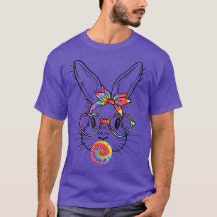 Bunny Rabbit With Bandana Heart Glasses Bubblegum  T-Shirt