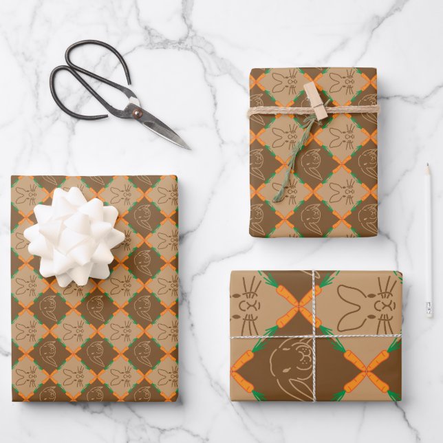 Bunny Rabbit Wrapping Paper Sheets (Front)