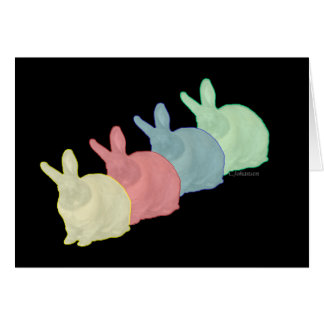 Bunny Rabbits 4 Colors 4 Bunny Lovers Cards