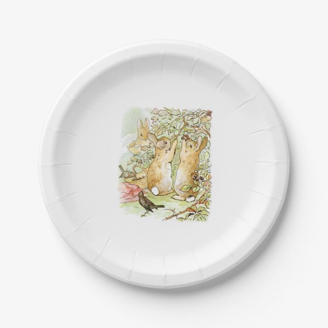 Bunny Rabbits: Blackberry Picking (Beatrix Potter) Paper Plates (Front)