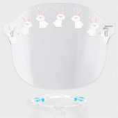 Bunny Rabbits Cute Cartoon Face Shield (Front w/Glasses)