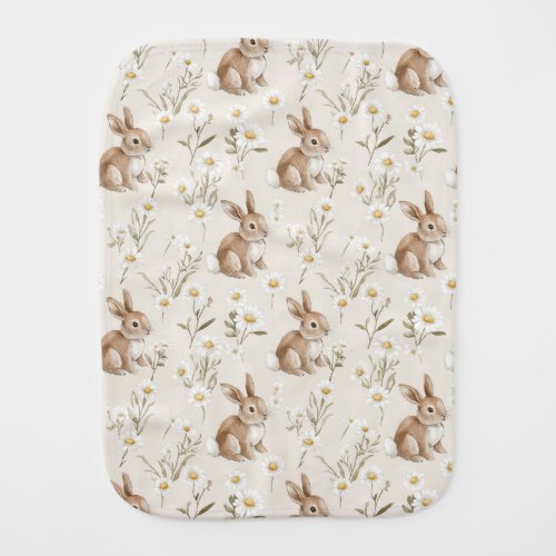 Bunny Rabbits Daisy Flowers