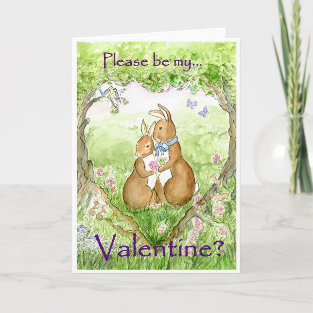 'Bunny Rabbits' Valentine Card (Front)
