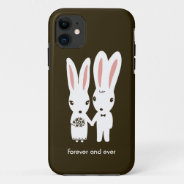 Bunny Rabbits Wedding Couple With Text Iphone 11 Case at Zazzle