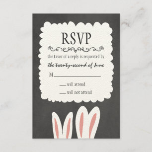 Bunny Rabbits Wedding RSVP Card