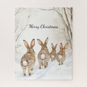 Bunny Rabbits Woods Christmas Jigsaw Puzzle