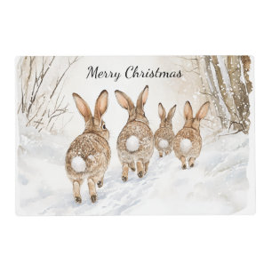Bunny Rabbits Woods Christmas Placemat