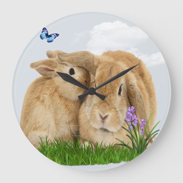 Bunny rabbitt large clock (Front)