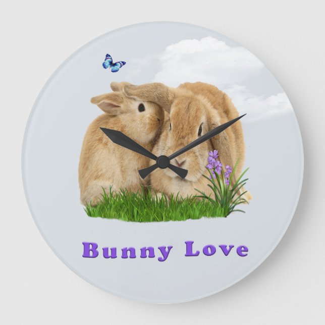 Bunny rabbitt large clock (Front)