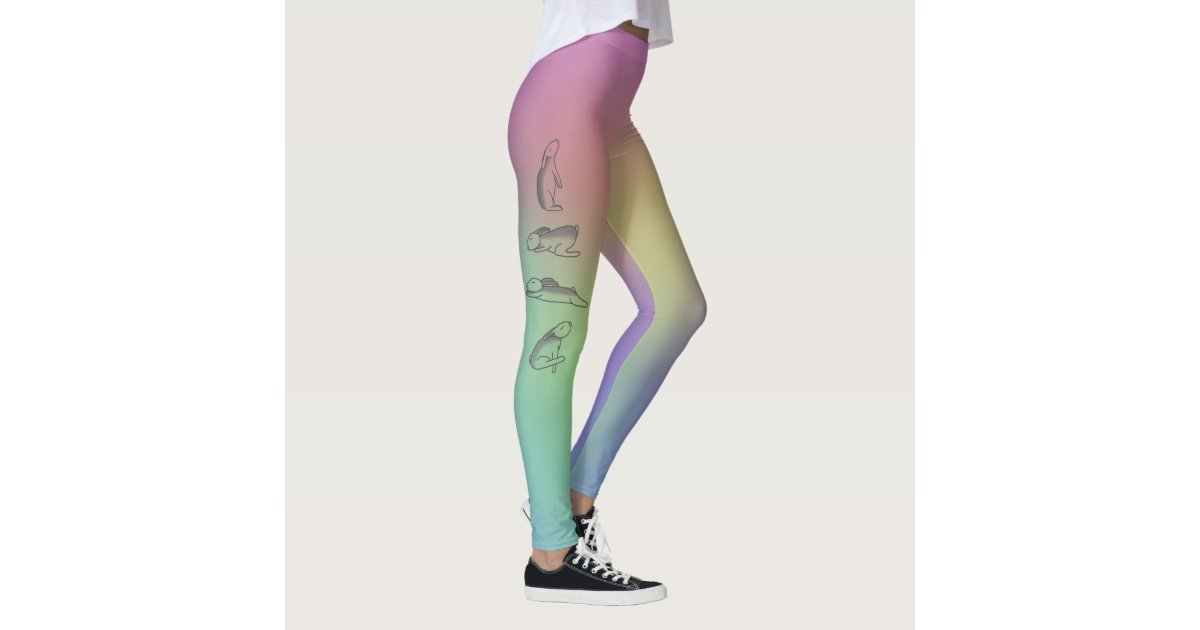 Bunny Rainbow Yoga Pants | Zazzle