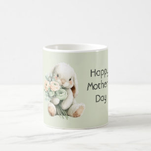 Bunny Ranunculus Flowers Happy Mother's Day Coffee Mug