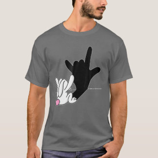 Bunny Reflection I Love You Hand Sign Language ASL T-Shirt