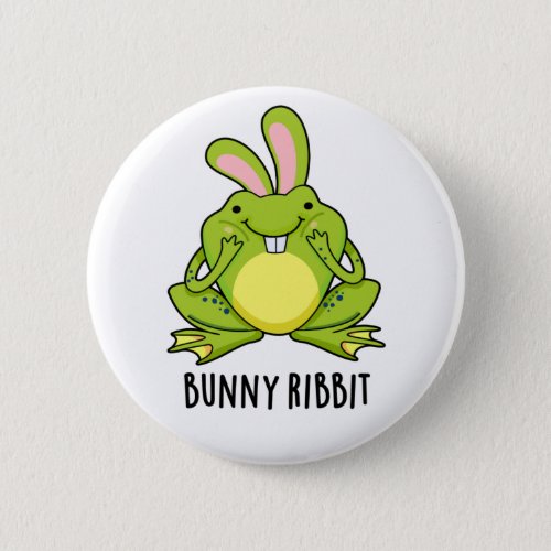Bunny Ribbit Funny Rabbit Frog Pun Button