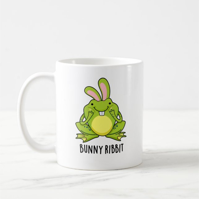 Bunny Ribbit Funny Rabbit Frog Pun  Coffee Mug (Left)