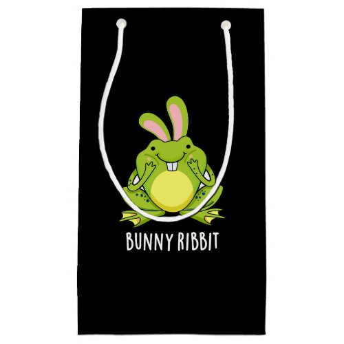 Bunny Ribbit Funny Rabbit Frog Pun Dark BG Small Gift Bag