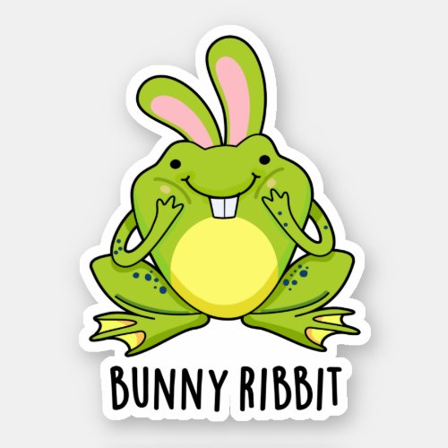 Bunny Ribbit Funny Rabbit Frog Pun Sticker