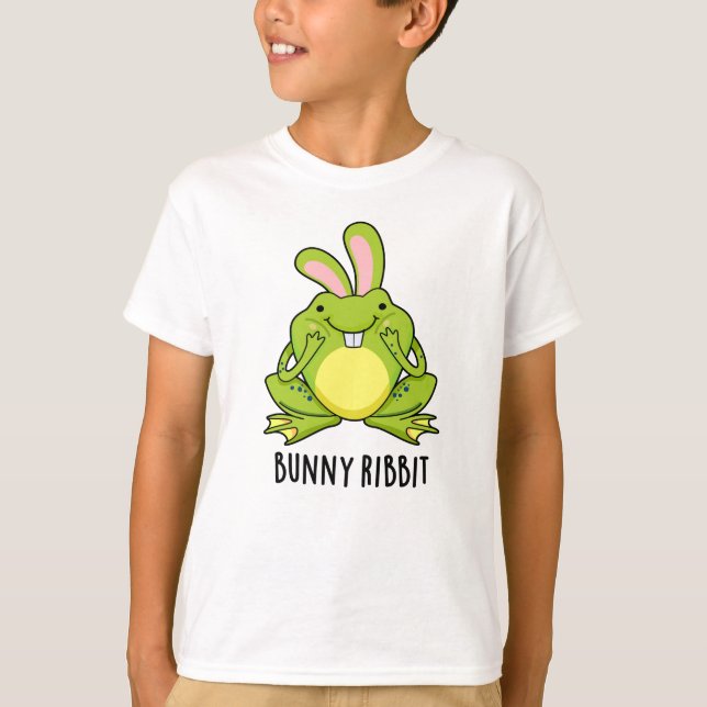Bunny Ribbit Funny Rabbit Frog Pun  T-Shirt (Front)