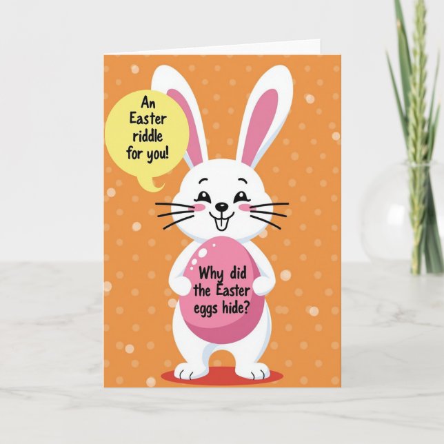 Bunny Riddle Fun Spring Card (Front)