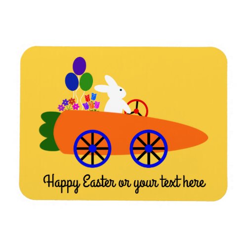 Bunny Riding Carrot Car 2 Magnet