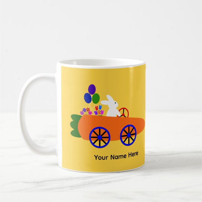 Bunny Riding Carrot Car #2 Mug (Left)