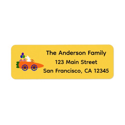 Bunny Riding Carrot Car 2 Return Address Labels