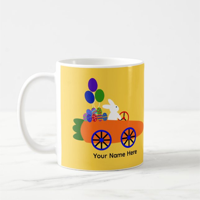 Bunny Riding Carrot Car #3 Mug (Left)