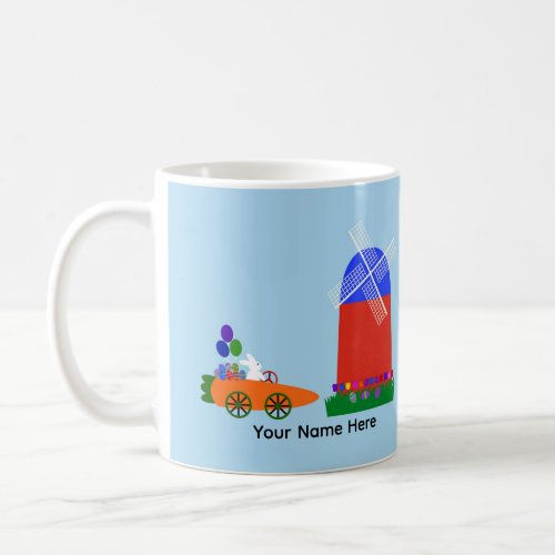 Bunny Riding Carrot Car 4 Mug