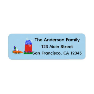 Bunny Riding Carrot Car #4 Return Address Labels