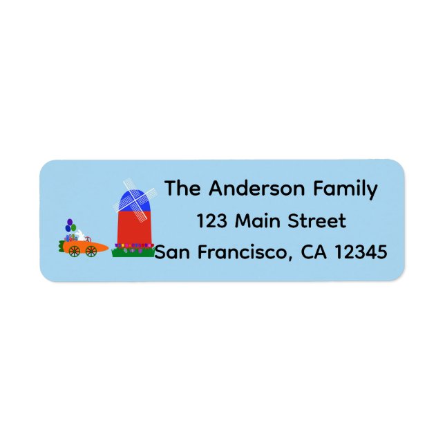 Bunny Riding Carrot Car #4 Return Address Labels (Front)