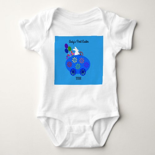 Bunny Riding Egg Car 2 Baby Bodysuit