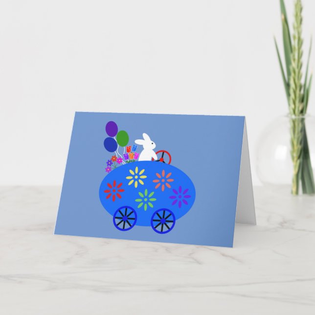 Bunny Riding Egg Car #2 Card (Front)