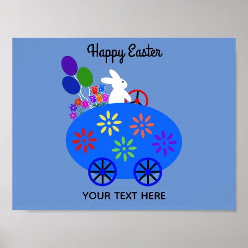 Bunny Riding Egg Car 2 Poster