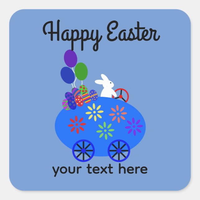 Bunny Riding Egg Car #3-2 Stickers (Front)