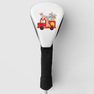 Bunny Riding Firetruck Easter Day Firefighter Happ Golf Head Cover