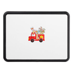 Bunny Riding Firetruck Easter Day Firefighter Happ Hitch Cover