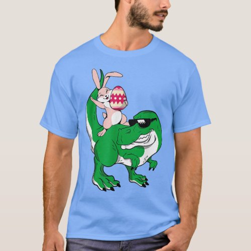 Bunny Riding TRex Cute Dinosaur Happy Easter T_Shirt