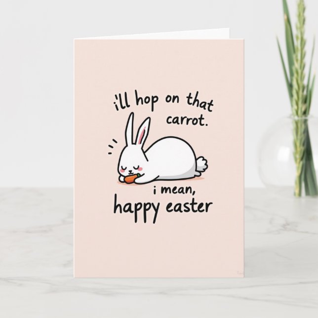 Bunny Root Vegetable Funny Card (Front)